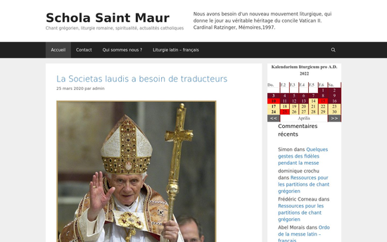 Scholasaintmaur | Schola Saint Maur – Chant grégorien, liturgie romaine, spiritualité, actualités catholiques