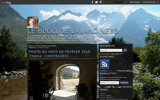 Mon ecrin de passions | Le blog de Lavandine83 « Le bonheur est la seule chose qui se double si on le partage »Albert Schweitzer.Donc je vais partager mes passionsdentelle aux fuseaux, boutis, chant choral, photo et bien d’autres ..