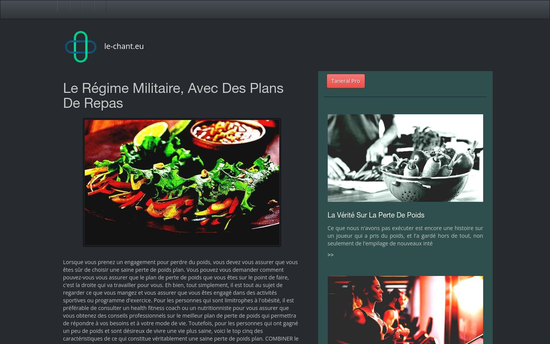 Le chant | Le Régime Militaire, Avec Des Plans De Repas