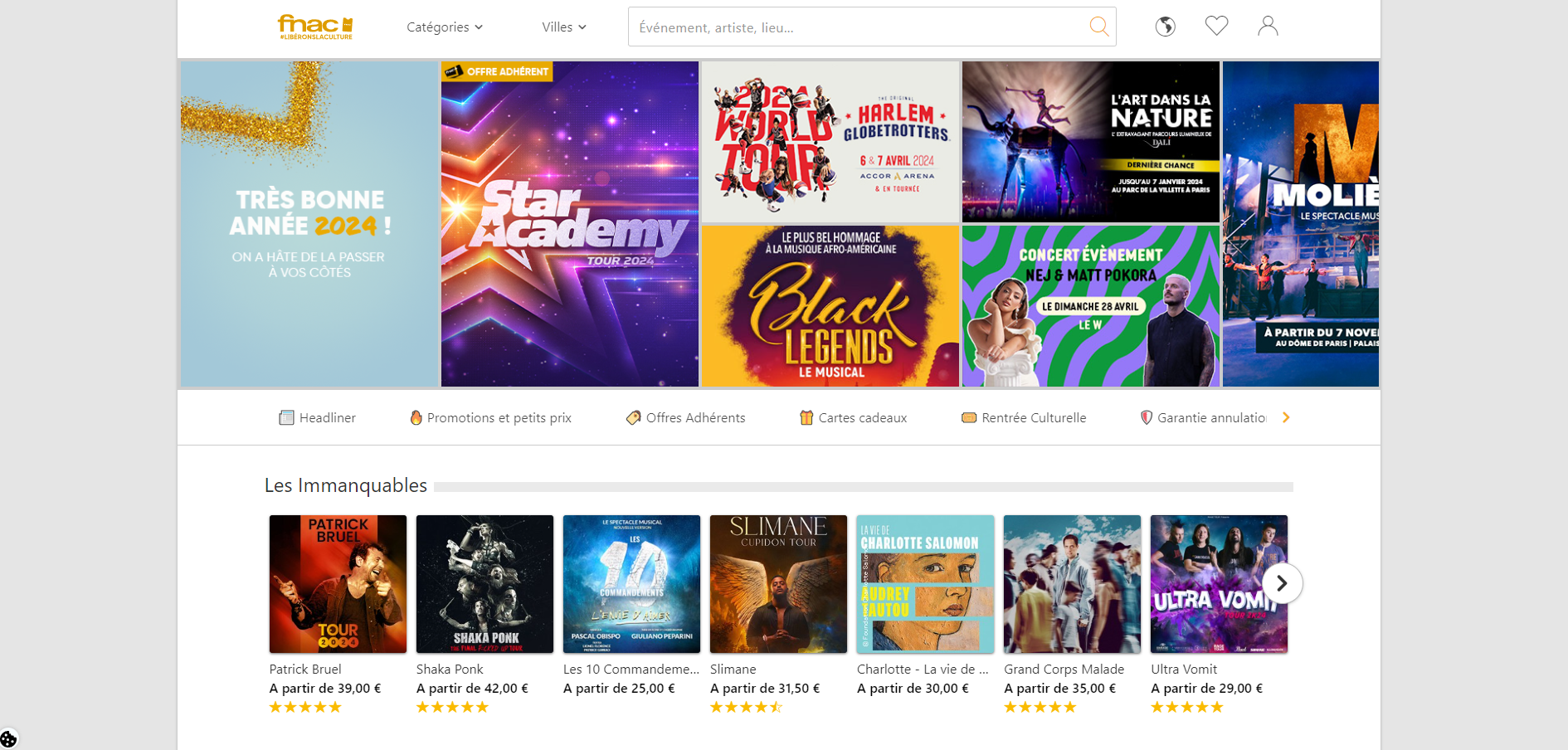Fnac Spectacles | Billets concerts, théâtre, musées, spectacles…